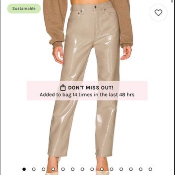 Agolde Recycled Leather 90’s Pinch Waist In Quial Pattent - Picture 1 of 2